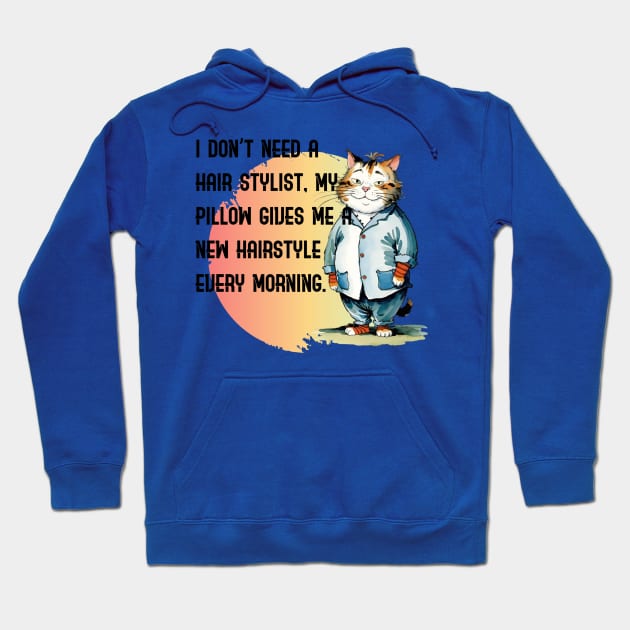 Cute cat and morning hairstyle Hoodie by Human light 